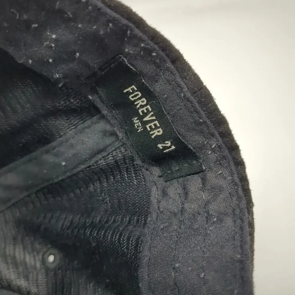 Forever 21 5 Panel Black One Size Number 1 Nation Under God Suede Style Hat